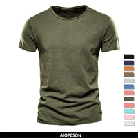 100% Cotton Men T-shirt Casual Soft Fitness Summer Thin T-shirts Men's Home Clothes O-Neck Short Sleeve Soild T Shirt for Men Quick Pick Grocers