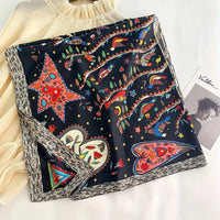 90*90Cm Square Scarf Twill Silk Feeling Women Head Shawls and Wraps Luxury Hair Tree Print Neck Scarves Hijab Bandana Pashmina Quick Pick Grocers