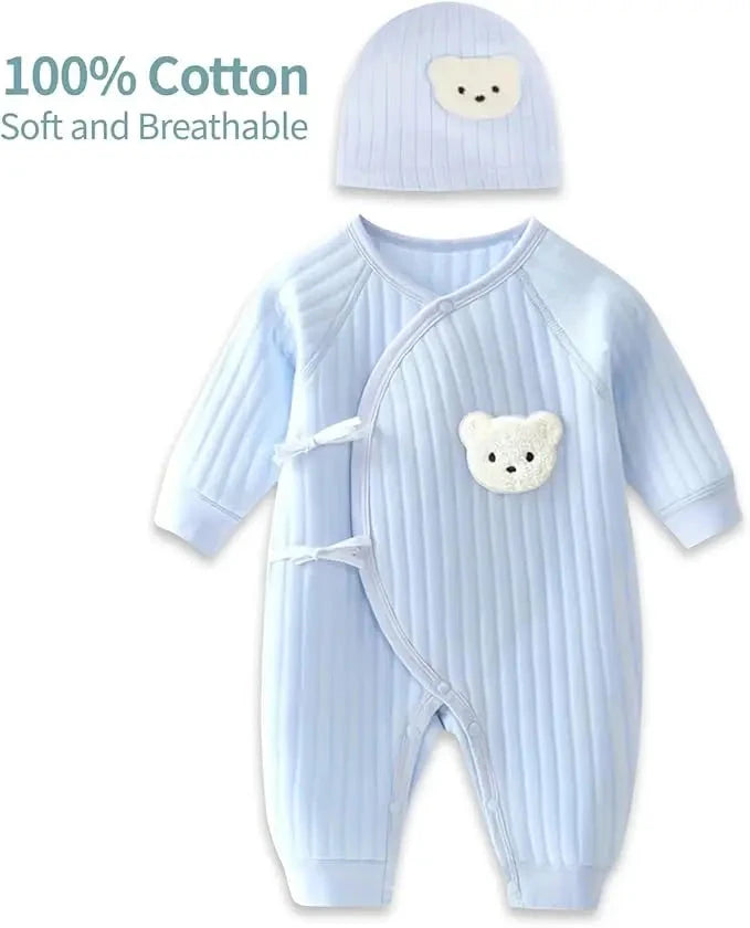 Boys Girls Bodysuit Newborn Winter Onesie Clothes Cotton Toddler Home Wear  0-6M Thickened Spring and Autumn Clothing Econic Blanks