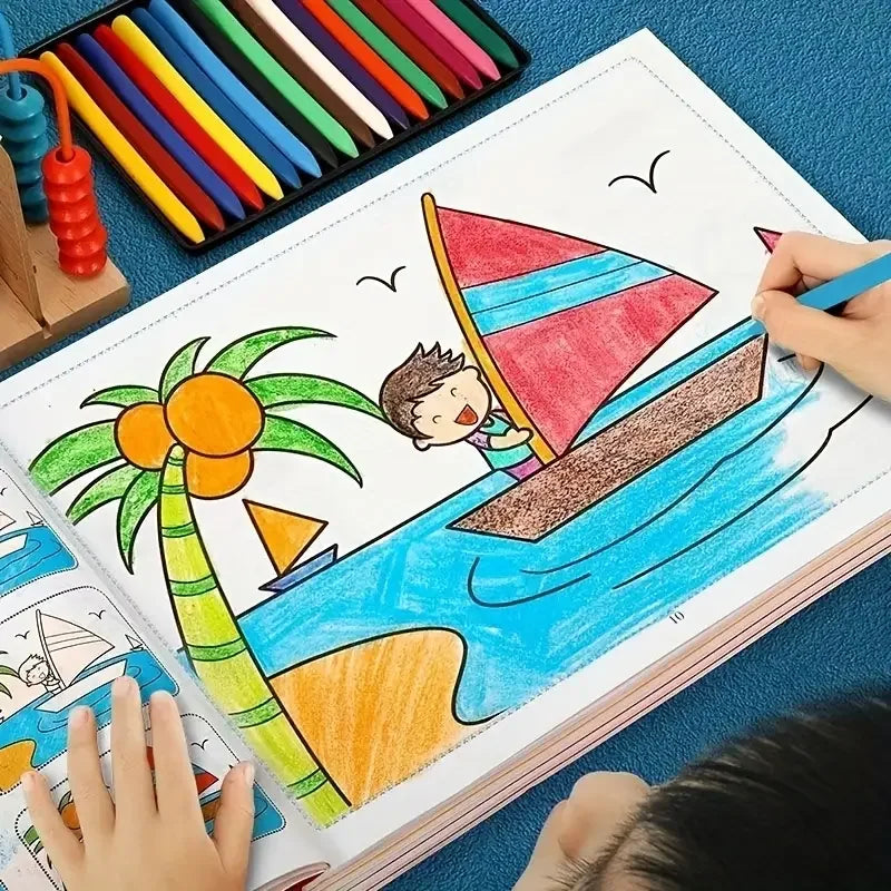 46-Page Kids Drawing & Painting Coloring Book - Educational Art Supplies for Creative Learning, Gift for Boys & Girls, Chinese V Quick Pick Grocers
