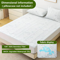 1p Cooling Bamboo Fiber Fitted Sheet, Breathable Mattress Protector Cover  with Deep Pocket for Summer Quick Pick Grocers