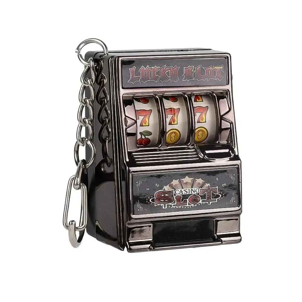 Mini Gambling Slot Machine Key Chains Creative Arcade Pocket Fruit Lucky Jackpot Gadget Antistress Toy Funny Games Keychain Ring Econic Blanks