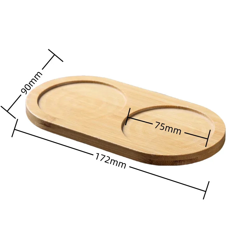 Multi Bamboo Tray Wood Saucer Flower Pot Tray Cup Pad Coaster Plate Kitchen Decorative Plate Creative Coaster Coffee Cup Mat Quick Pick Grocers
