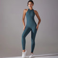 Sexy Hollow Backless Scrunch Sporty Jumpsuit Raises Butt Woman Gym Set One Piece Sport Suit Sleeveless Zip Yoga Fitness Overalls Quick Pick Grocers