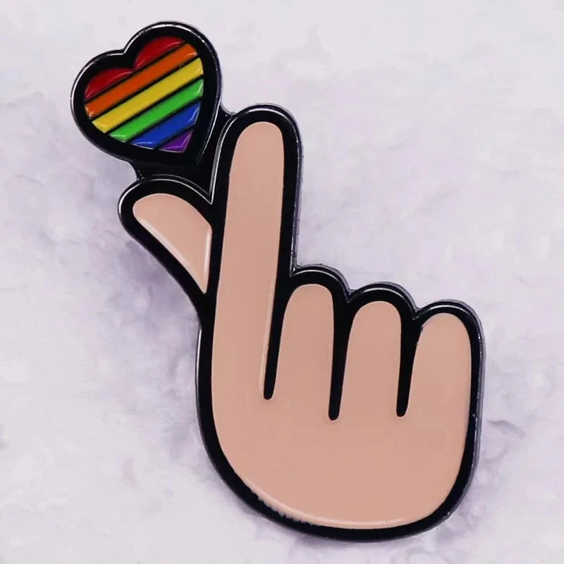Rainbow LGBT Encourage Letters Metal Enamel Badge Gay Lesbian Asexual Transgender Adaptive Lapel Pin Jewelry Gifts Accessories Quick Pick Grocers