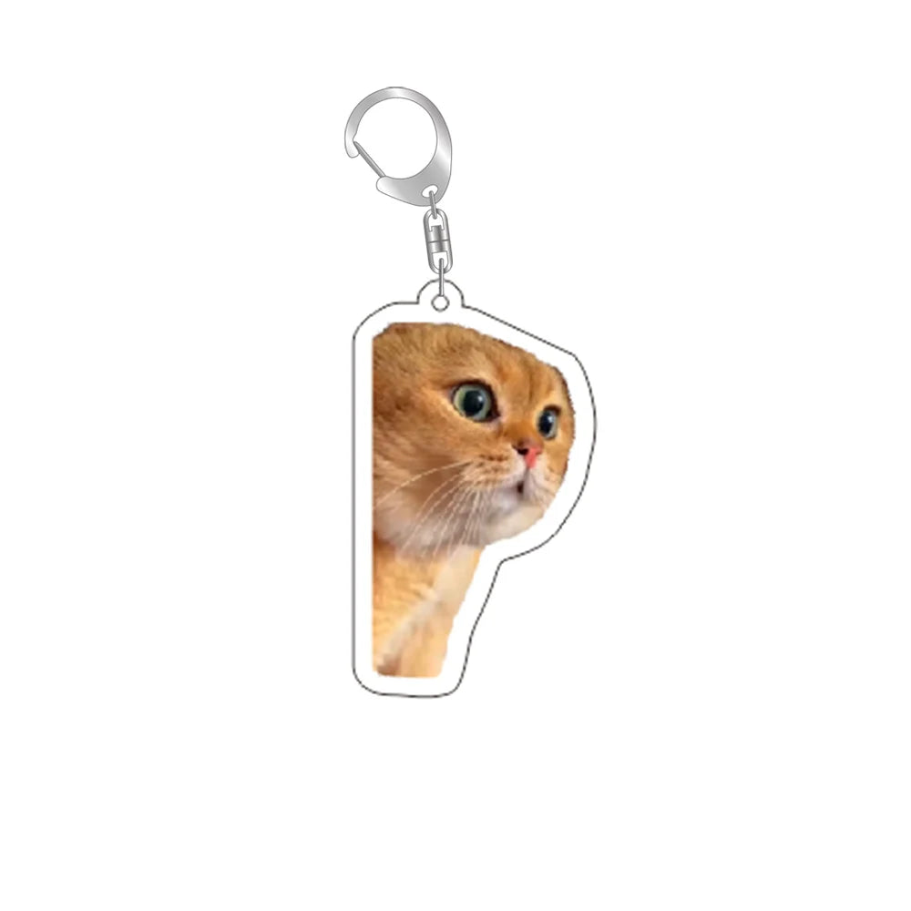 Funny Cat Memes Series Keychain Student Gift Bag Lanyard  Women's Bag Pendant Keychain Cute Things Cheap Gift For Best Friends Econic Blanks