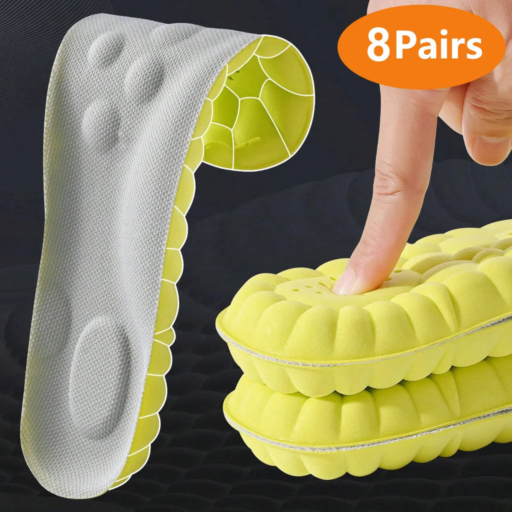 1/2/4pairs Latex Sport Insoles Soft High Elasticity Shoe Pads Orthotic Breathable Shock Absorption Cushion Arch Support Insole Quick Pick Grocers