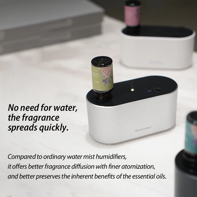 KINSCOTER Premium Portable Waterless Aroma Diffuser Compact Essential Oil Nebulizer Ideal Scent Machine for Gifting Quick Pick Grocers