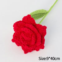 1pc Tulip Crochet Flowers Artificial Woven Flowers Handmade Tulipanes Wedding Gift for Guest Home Decoration Mother's Day Gift Quick Pick Grocers