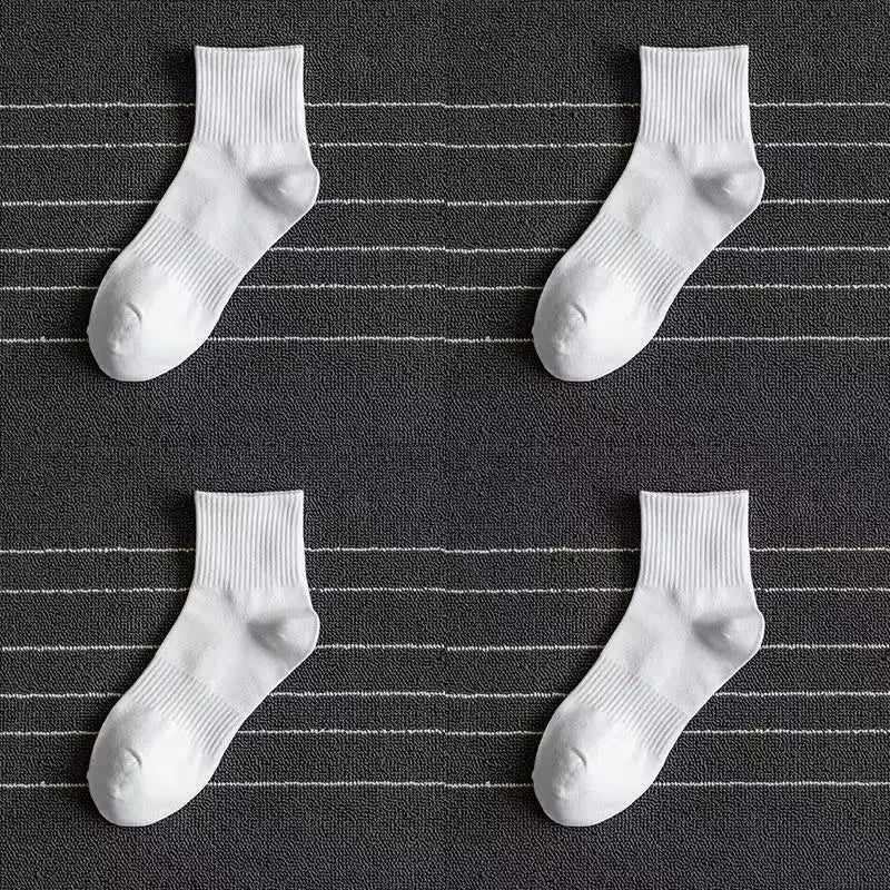 10/20 Pairs Neutral Solid Color Round Neck Socks Spring Summer Sweat Absorbing Breathable Soft Comfortable Couple Sports Socks Quick Pick Grocers