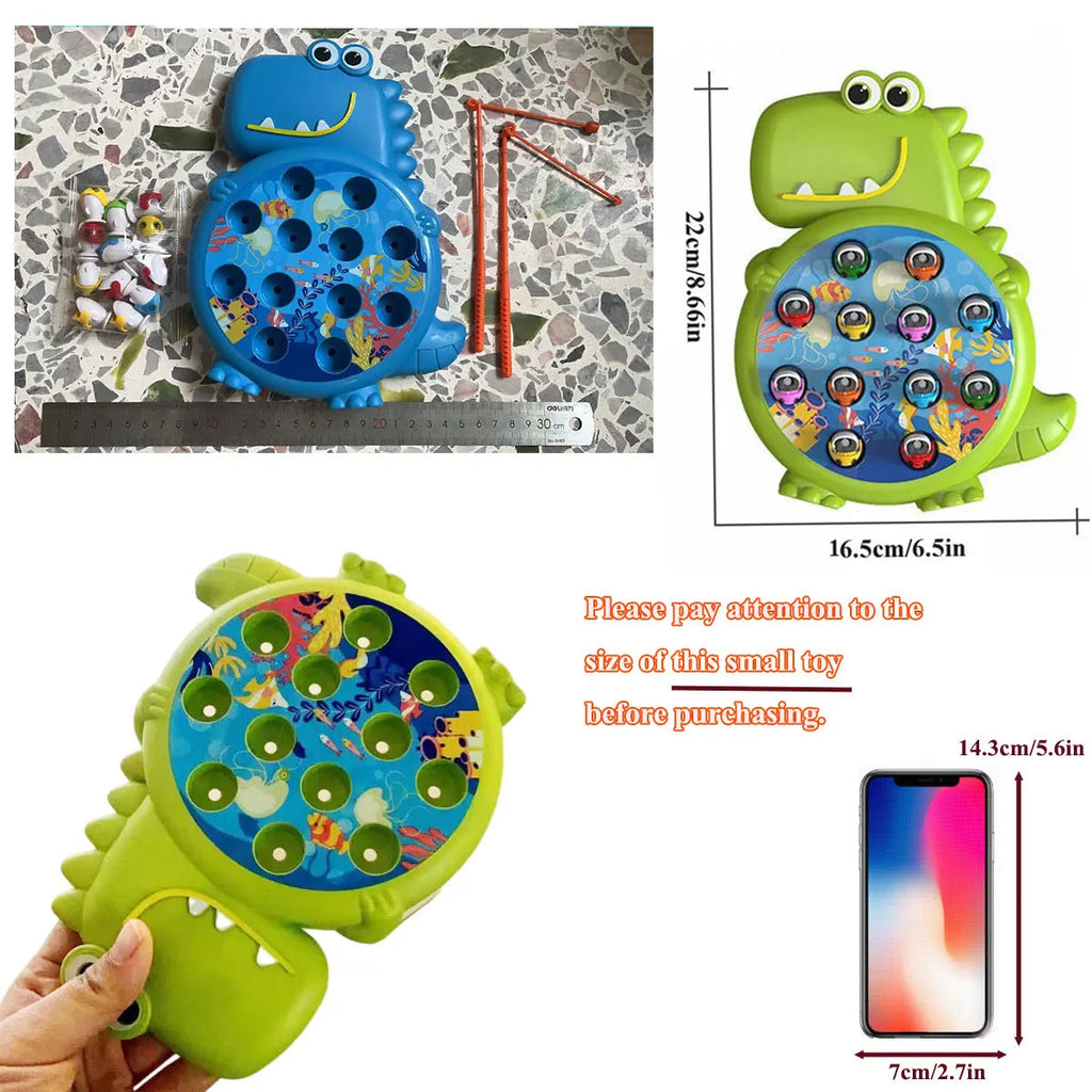 Dinosaur Simple Magnetic Fishing Toys Play Rod Game Toys for Children Baby Montessori with Rod Kids Educational No Rotating Gift Econic Blanks
