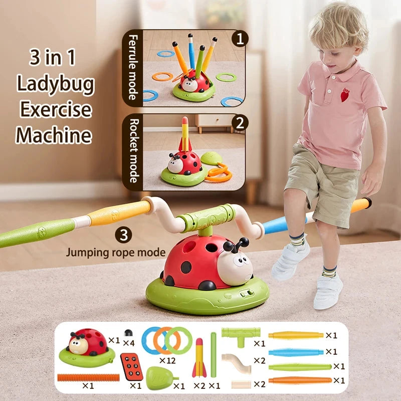 Ladybug Sport Entertainment Game Toy Multifunction Rope Skipping Machine Ferrule Jump Rocket Launcher Outdoor Educational Econic Blanks