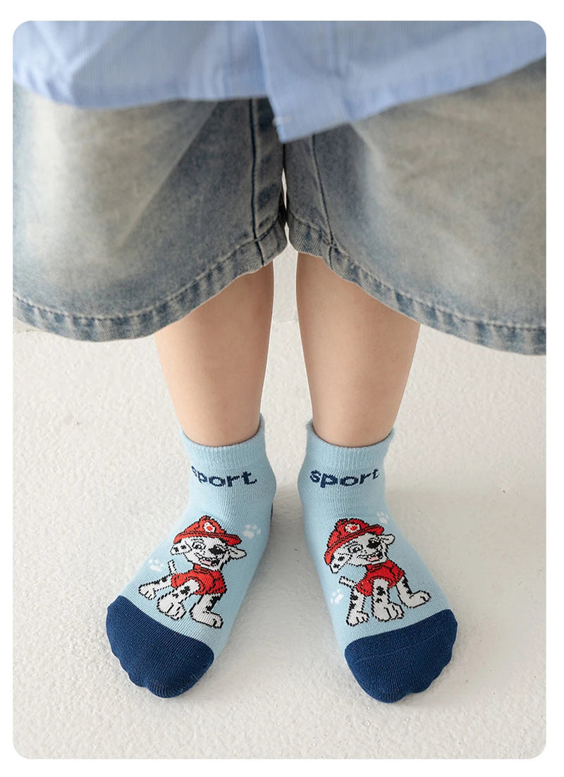 5 Pairs Paw Patrol Kids Socks Cotton Boys Cute Cartoon Socks for Children Baby Casual Socks Spring and Summer Boys Socks Quick Pick Grocers