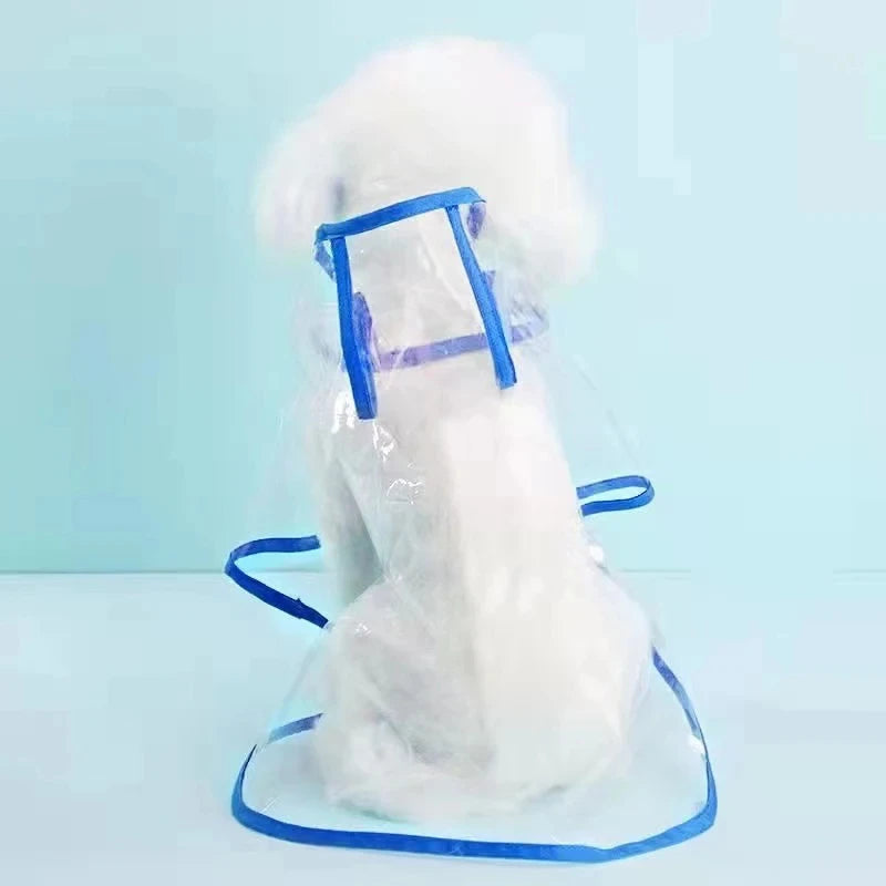 Pet Dog Puppy Transparent Rainwear Raincoat Pet Hooded Waterproof Jacket Clothes Soft PVC Small Dogs Raincoat Puppy Rain Poncho Econic Blanks