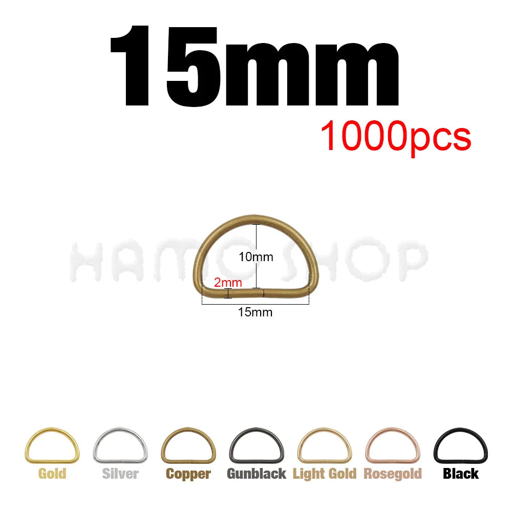 20-1000pcs Metal D Ring Adjustable Buckle Clasp For Webbing Backpacks Straps Bags Cat Dog Collar Chain Buckles DIY Accessorie Quick Pick Grocers