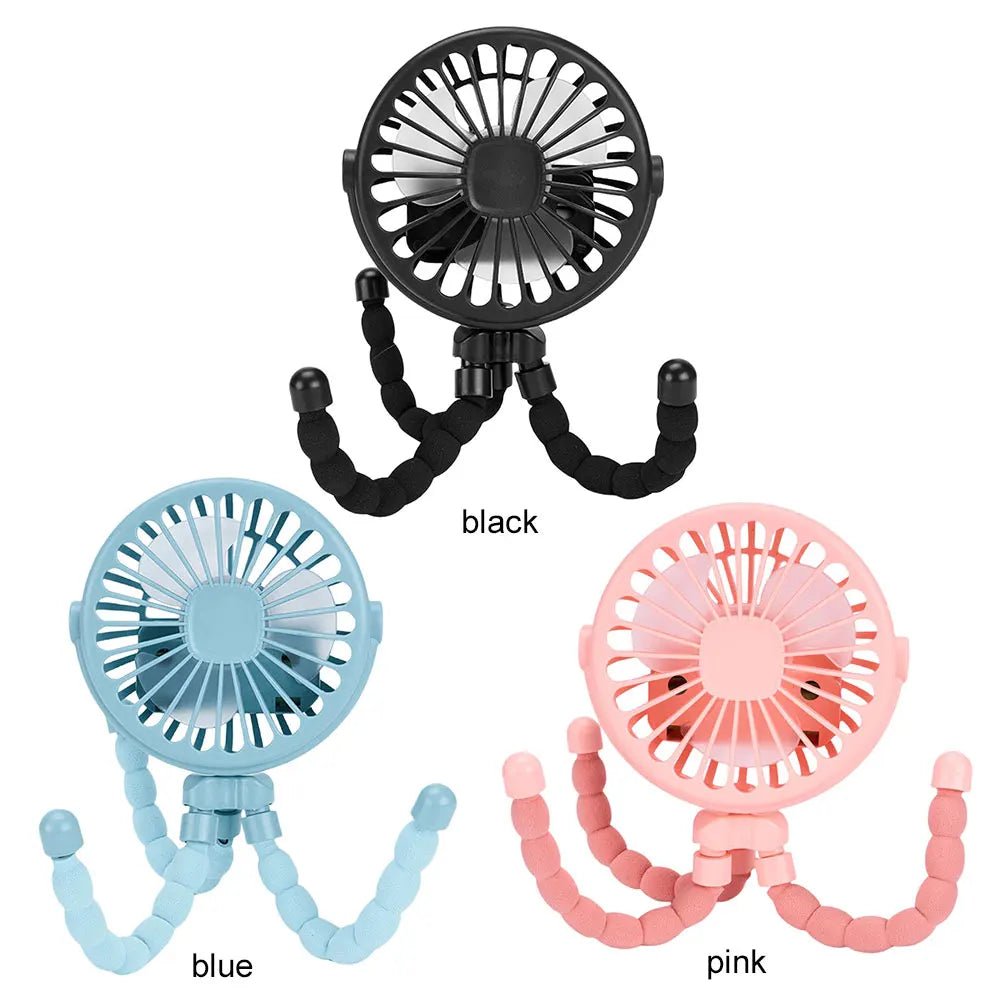 Baby Stroller Fan with Flexible Tripod Portable Handheld Fan USB Charging Mini Desk Cooling Fan 500mAh for Baby Stroller Student Quick Pick Grocers
