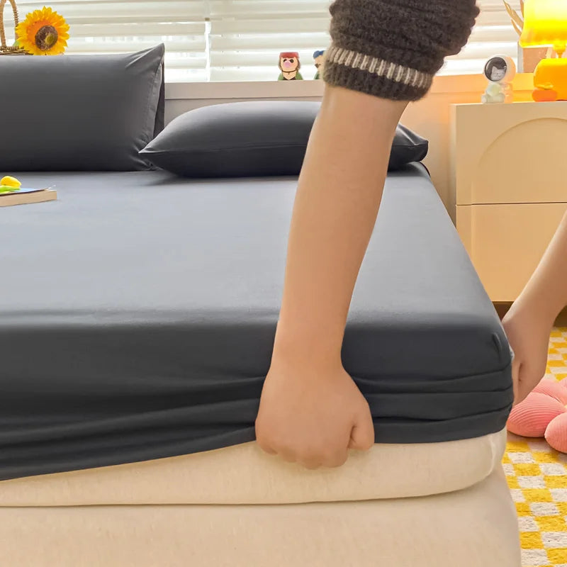 Soft Cotton Fitted Bed Sheet with Elastic Mattress Cover Quick Pick Grocers
