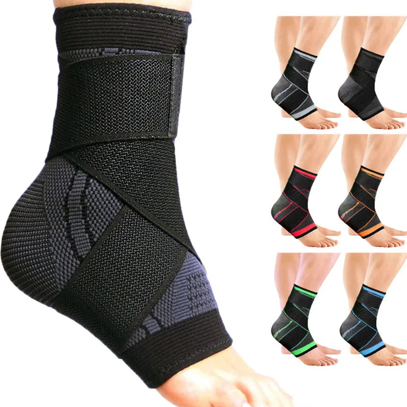 Adjustable Ankle Support Compression Ankle Brace Protector for Running Soccer Basketball Nylon Knitted Gym Bandage Ankle Strap Quick Pick Grocers