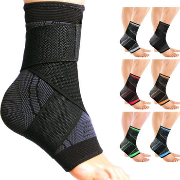 Adjustable Ankle Support Compression Ankle Brace Protector for Running Soccer Basketball Nylon Knitted Gym Bandage Ankle Strap Quick Pick Grocers