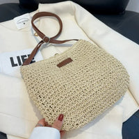 Ladies Fashion Summer Straw Crossbody Bag Women Beach Holiday Shopping Woven Shoulder Handbag Messenger Purses For Women Bags Quick Pick Grocers