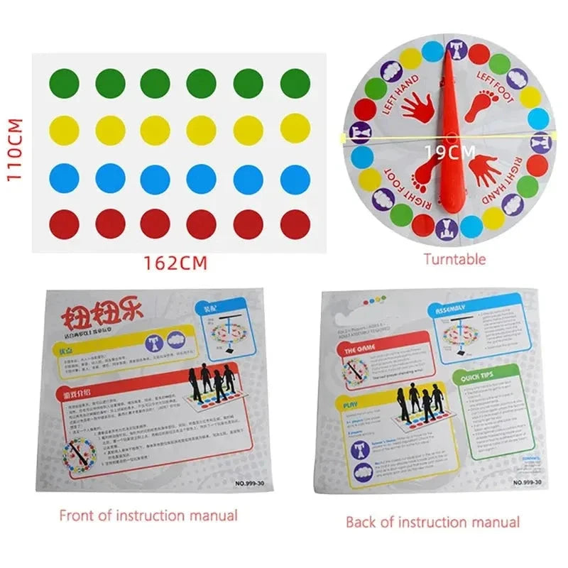 Party Game Funny Kid Family Body Twist Move Mat Board Game Party Fun Board Games Party Game Family Game Econic Blanks