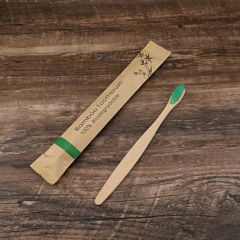 30pcs ECO Friendly Toothbrush Bamboo Toothbrushes Resuable Portable Adult Wooden Soft Tooth Brush For Home Travel Hotel Econic Blanks