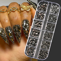 100/50cm Long Luxury Crystal Chain Nail Charms 1.5/2mm Shinying Clear/AB Diamond Nail Art Metal Steel French Manicure Crystal Econic Blanks