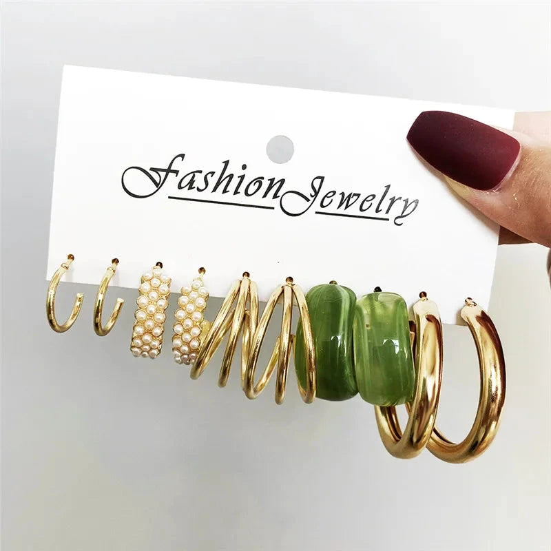 Modyle Gold Color Dangle Earrings Set Butterfly Acrylic Hollow Drop Earrings for Women Heart Hoop Earring Fashion Jewelry Gifts Econic Blanks