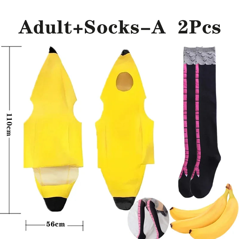 Child/Adult Banana Cosplay Halloween Christmas  Costumes Performance Costume Fruit Banana Costume Performance  Costume Quick Pick Grocers