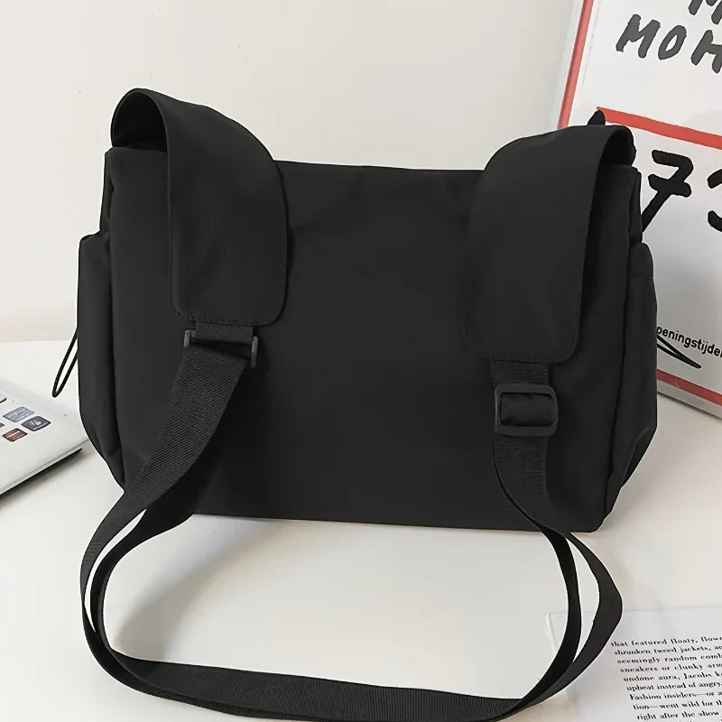 Fashionable Crossbody Bag with Drawstring Accent - Spacious & Secure Zipper Closure - Includes Stylish Bag Charm Quick Pick Grocers