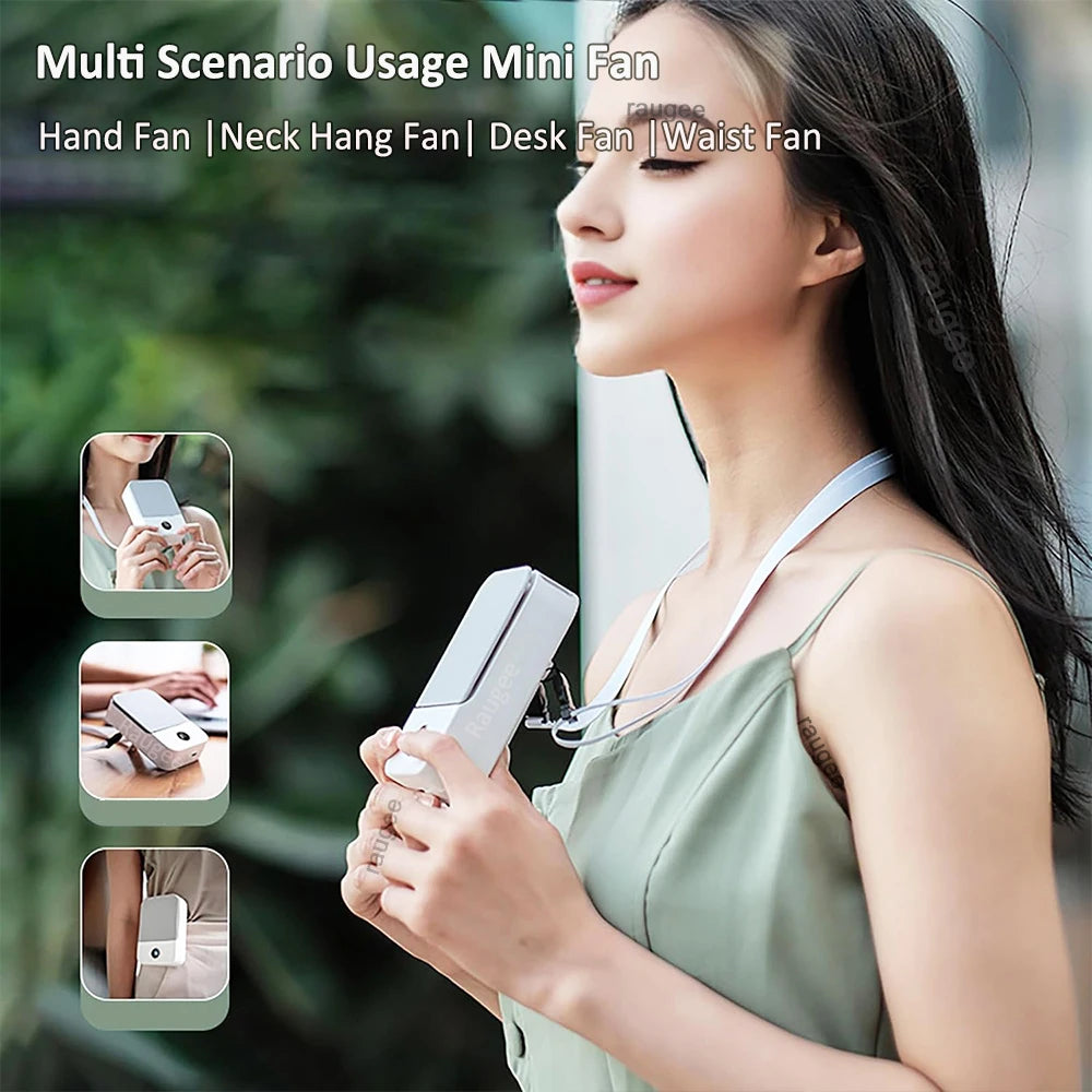 Portable Waist Fan Hanging Neck Fan Mini USB Rechargeable Portable Waist Clip Fan for Outdoor Sports Working Travel Small Fan Quick Pick Grocers