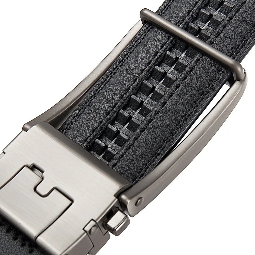 Men's Leather Belts Fashion Automatic Buckle Cowskin Male Belts Luxury Designer Black Brown 3.5cm Quick Pick Grocers