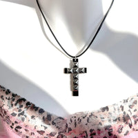Punk Jewelry Rivet Cross Pendant Necklace for Women Cool Accessories Grunge Rock Fashion 90s Aesthetic Necklace Goth Quick Pick Grocers