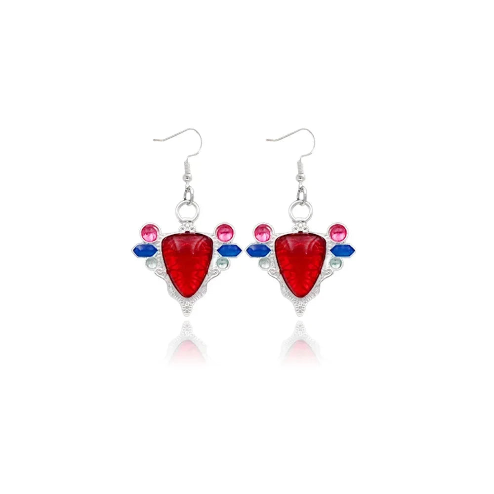 Anime JoJo Bizarre Adventure Drop Earrings Cosplay Props Kakyoin Noriaki Cherry Earrings Ear Clip Men Girl Jewelry Gift Econic Blanks