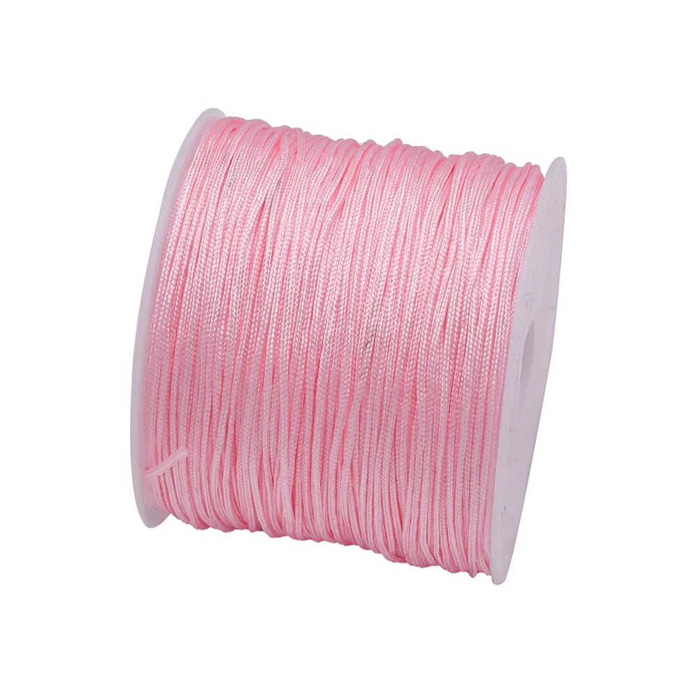 50Yds 0.8mm Crafts Nylon Cord For Jewelry Making Beading Braided Nylon Satin String for Bracelets Rattail Trim Chinese Knot Econic Blanks