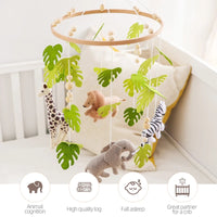 Baby Crib Mobile Rattle Toy For 0-12 Months Cartoon Felt Forest Animal Bed Bell Hanging Wooden Bracket Mobile Newbaby Rattle Toy Purest Peak