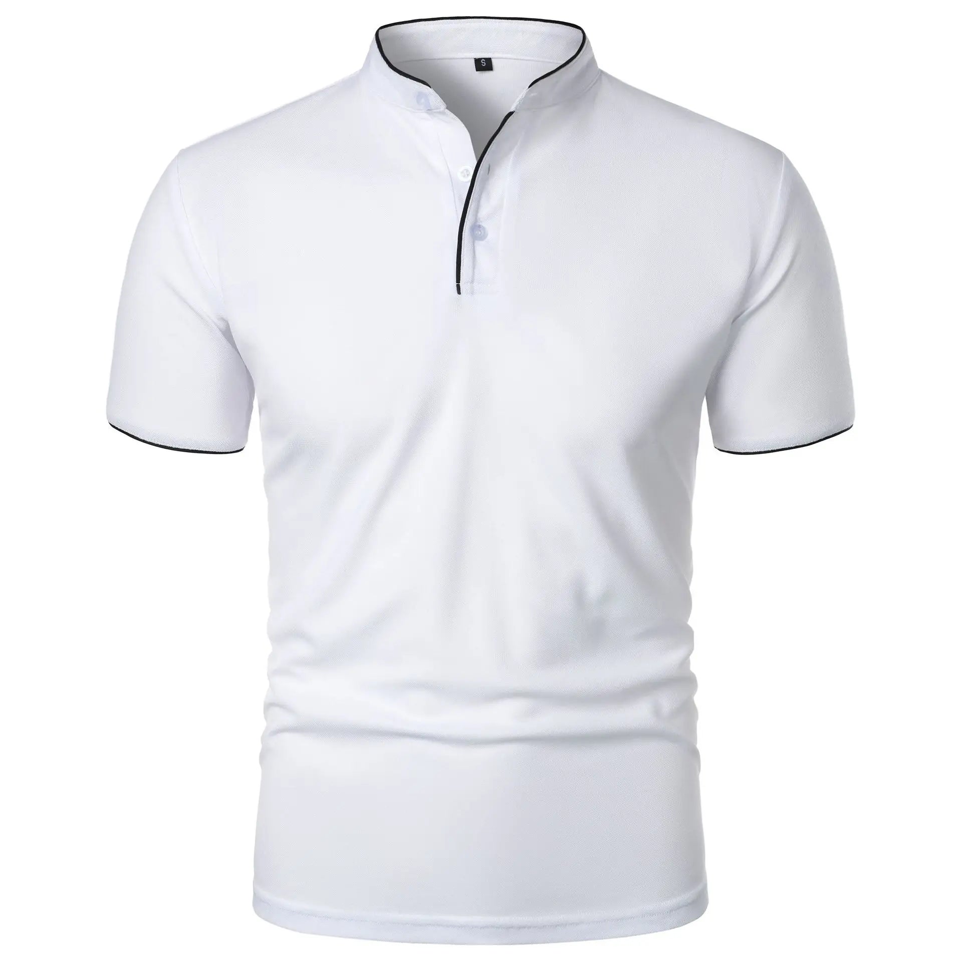 Summer Men's Short Sleeve Collar Tshirts New Solid Color Casual Polo Shirt Trendy Breathable Loose Basic Splice Top Quick Pick Grocers