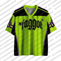 Y2K Hot Girl Cool And Stunning Faggot Stars Pride Sport Jersey Women's Street Fashion Hip-Hop Concert Short Sleeved T-Shirt Quick Pick Grocers