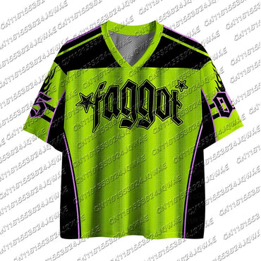 Y2K Hot Girl Cool And Stunning Faggot Stars Pride Sport Jersey Women's Street Fashion Hip-Hop Concert Short Sleeved T-Shirt Quick Pick Grocers