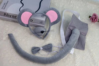 Mouse Costume Set Ears Headband Nose Tail and Bow Tie Animal Fancy Dress Kit Party Accessories Halloween Birthday Quick Pick Grocers