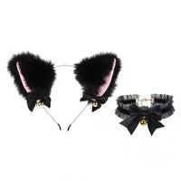 Beautiful Masquerade Halloween Cat Ears Cosplay Cat Ear Party Costume Bow Tie Bell Headwear Headband Hair Accessories Quick Pick Grocers