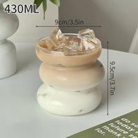 Glasses Cup Transparent Water Bottle Tumbler Whiskey Glass Drinkware Coffee Milk Juice Mug Cup Kitchen Accessory Stripe Cups 텀블러 Quick Pick Grocers