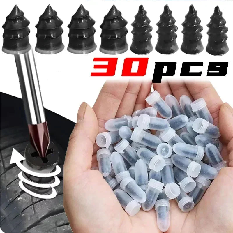 10/20/30Pcs Car Tyre Repair Rubber Nails Set Universal Cars Motorcycle Patch Nails Truck Bicycle Scooter Puncture Repair Tools Quick Pick Grocers