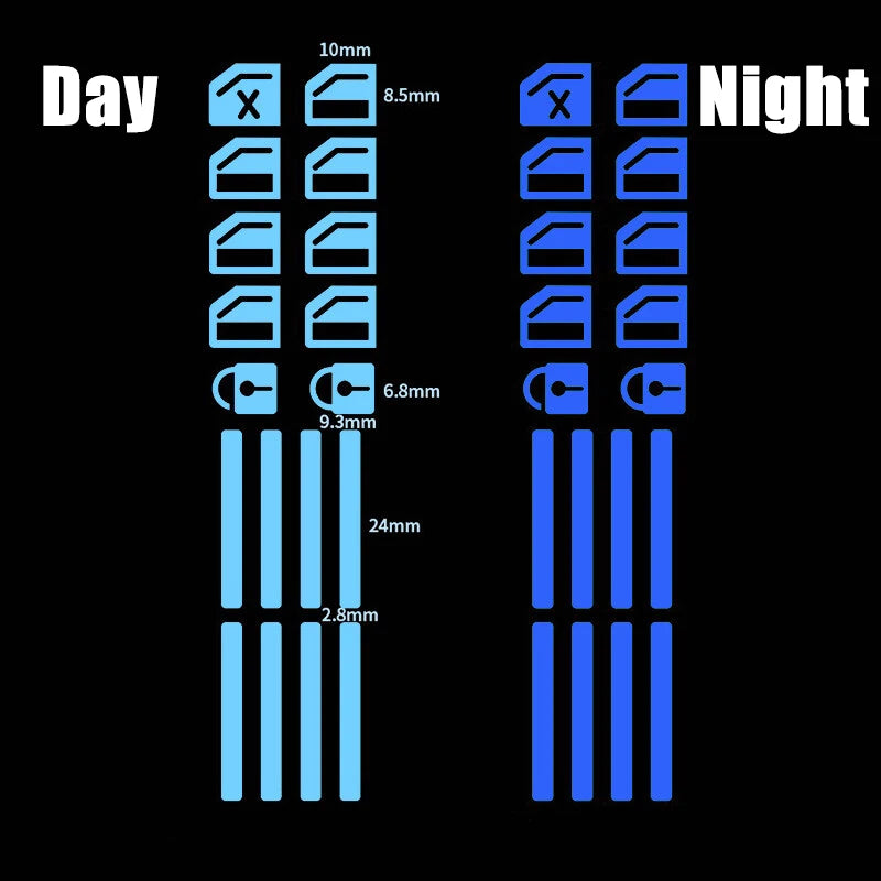 18 pcs/set Luminous Automobile Interior Stickers Universal Car Windows Control Panel Decals Auto Door Window Lift Button Sticker