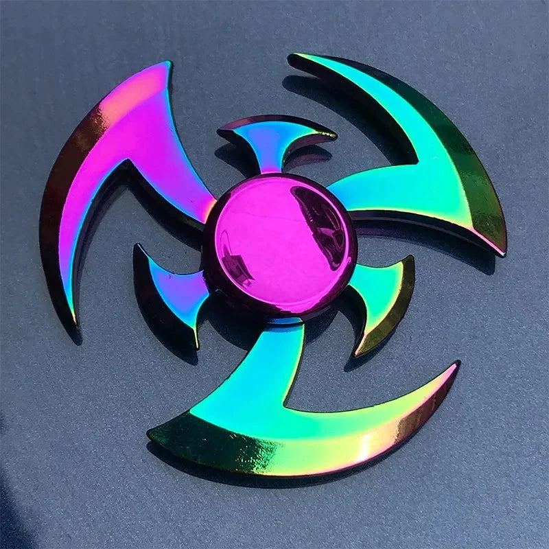 Metal Rainbow Fidget Spinner Colorful EDC Hand Spinner Anti-Anxiety Toy for Children Adult Relieves Stress Finger Spinner Gifts Econic Blanks