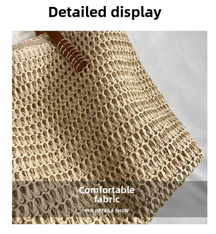 Hand-woven Women's Shoulder Handbag Bohemian 2025 Summer Fashion Straw Beach Tote Bag Travel Shopper Weaving Shopping Bags Quick Pick Grocers