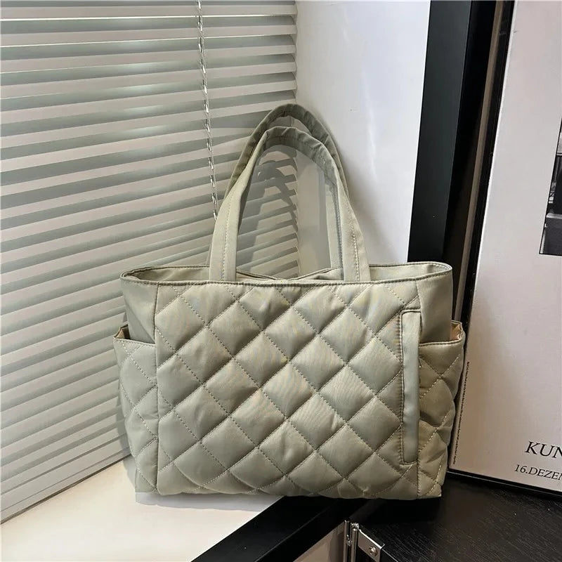 Rectangular Large Capacity Single Shoulder Bag for Commuting To Work Korean Style Women's Tote Bag Lightweight Casual Handbag Quick Pick Grocers