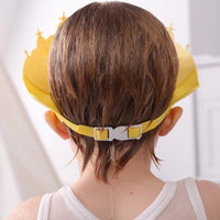 Adjustable Size Children Shampoo Cap Crown Baby Shower Cap Cartoon Bath Visor Infant Hair Shield Ear Protection Waterproof Purest Peak
