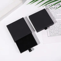 10pcs 8x8x1.7cm Kraft Paper Drawer Travel Jewelry Packaging Box Greeting Card Necklace Bracelet Earrings Gift Organizer Case Box Purest Peak