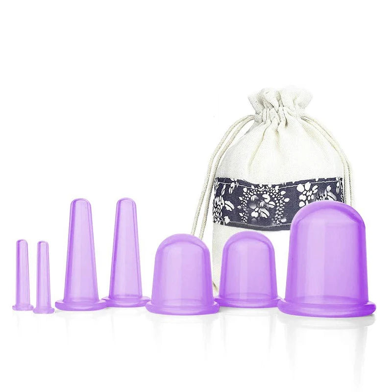 Silicone Vacuum Cupping Massage Jars Anti Cellulite Massage Facial Suction Cups Face Neck Lift Skin Scraping Guasha Anti Wrinkle Quick Pick Grocers
